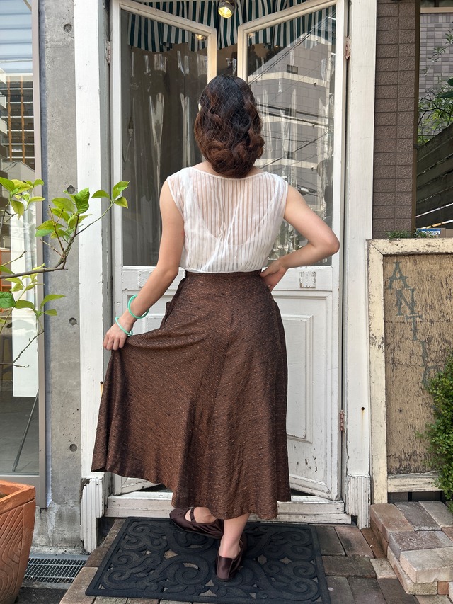 40's  brown nap skirt
