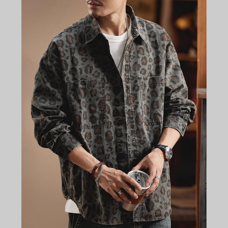 レオパード柄 ミリタリーシャツジャケット G00148