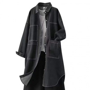 スリットデニムロングカーディガン