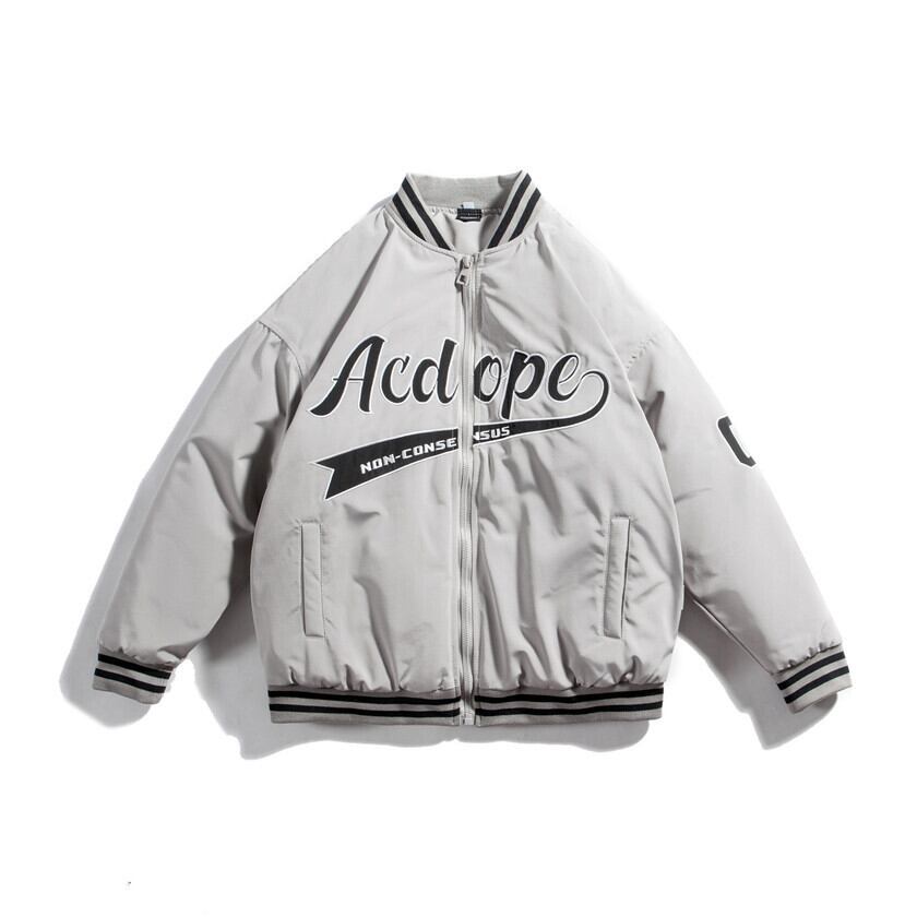 【新作】【送料無料】 Road Vintage Winter Zipper Youth Stand-up Collar Loose Thick Side Seam Slot Pocket Baseball Warm Jacket-Alibaba ウィンター 冬物 ビンテージ hip6-161135831696113