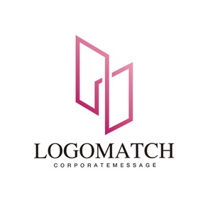 力強くそびえ立つビルのロゴ