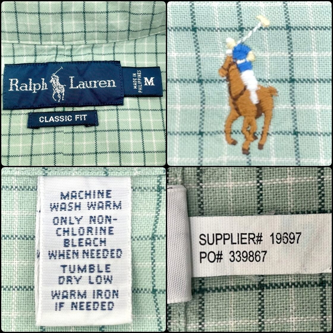 US古着】RALPH LAUREN ラルフローレン CLASSIC FIT 長袖チェックシャツ  