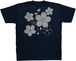 [江戸てん]Tシャツ 6.8オンス 和柄 味のあるスラブ生地に抜染しました メンズ 桜大（背中）　紺