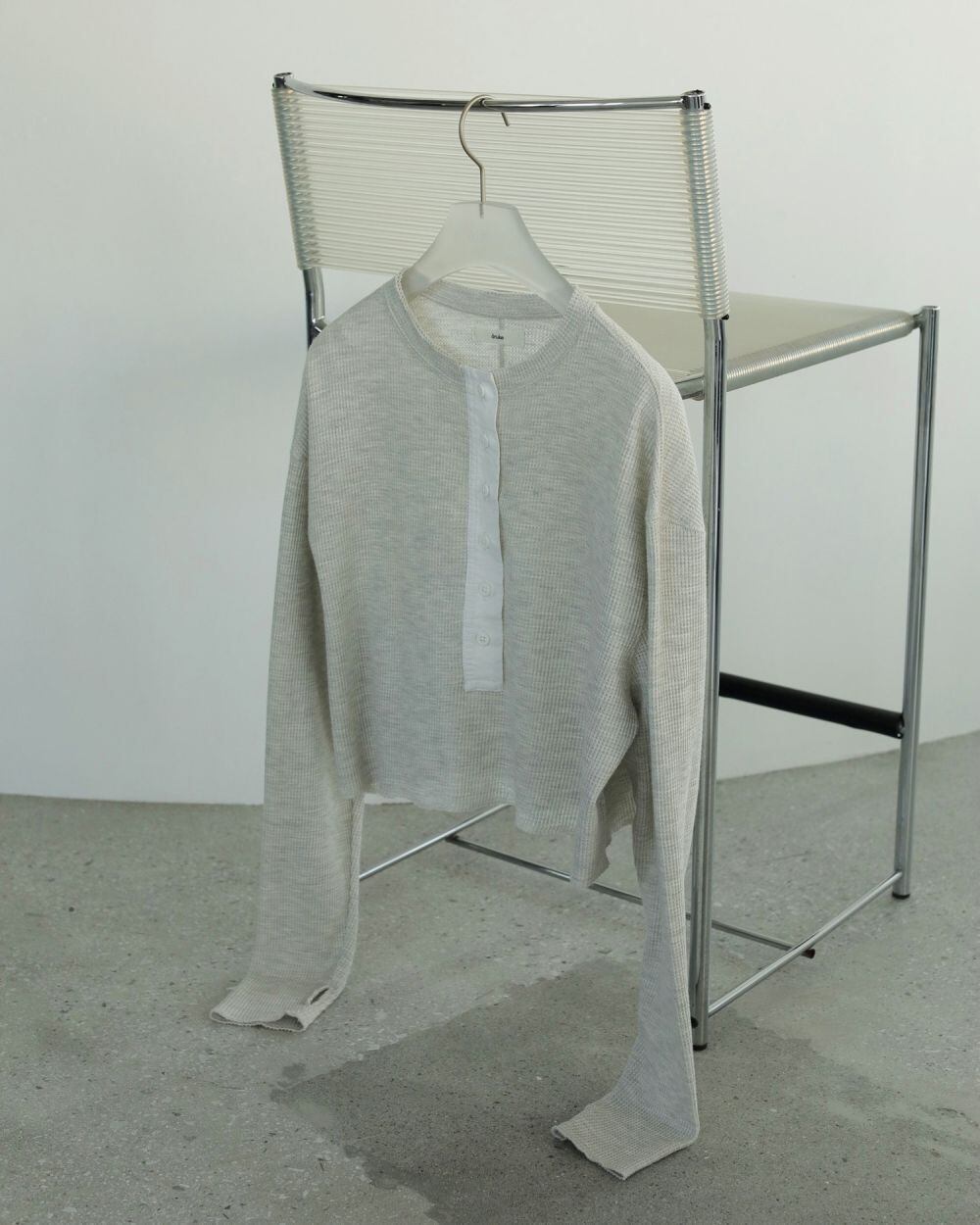 ànuke】Waffle Henley Tops | LASHIC