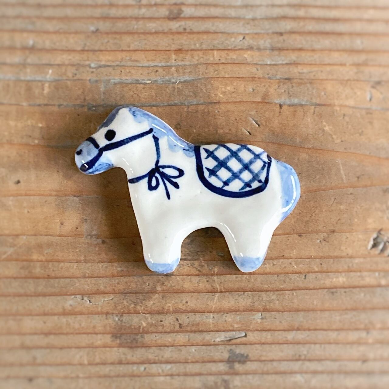 うま箸置き　(染付)