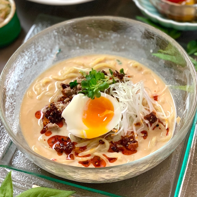 冷やし豆乳坦々麺 食べるラー油付き