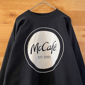 【Hanes】McCafe プリント スウェット マックカフェ マクドナルド 企業物 トレーナー US古着