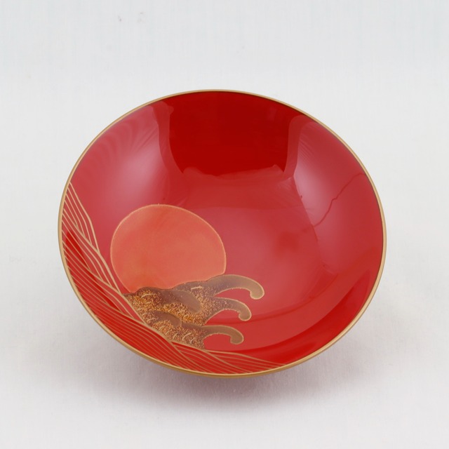 1951  輪島塗　屠蘇器／胴張形／日の出蒔絵