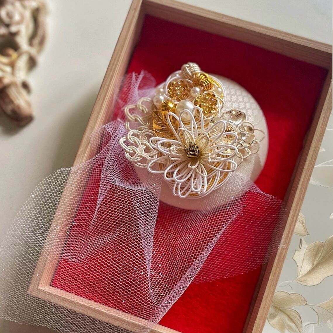 ブライダルヘアピンブローチセット⭐︎ピアス/イヤリング「純白の想い