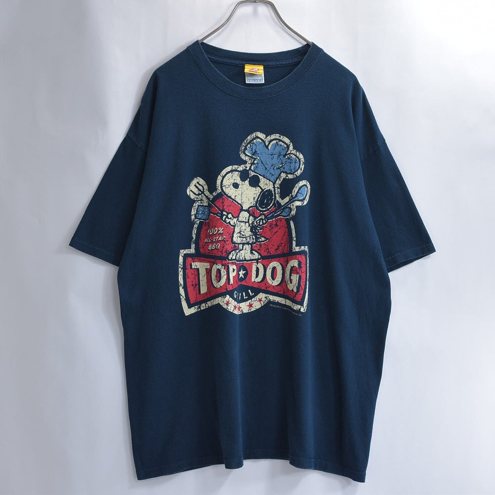 00s PEANUTS SNOOPY スヌーピー TOP DOG GRILL プリントTシャツ 00s PEANUTS SNOOPY スヌーピー TOP DOG GRILL プリントTシャツ
