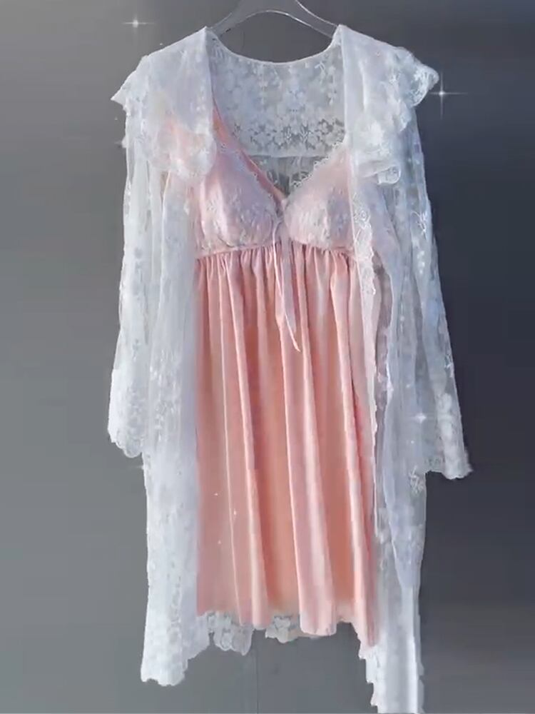 スプリングストレッチウェストメッシュスカート レースドレス エラスティック 伸縮 大きめサイズ 春物 ミックスインファッション60317610076