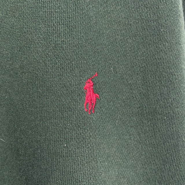 90s Ralph Lauren 前Vスウェット サイドリブ モスグリーン