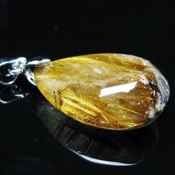 タイチンルチルクォーツ ペンダント ルチルクォーツ ペンダントトップ 一点物 メール便可 [M便 1/20] 112-13377