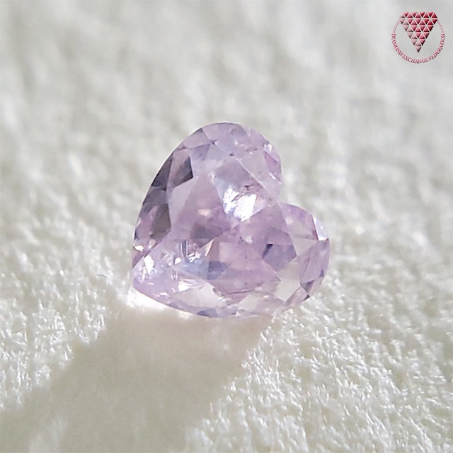 0.211 ct Fancy Light Purple Pink I1 AGT 天然 パープル ピンク ダイヤモンド ハート シェイプ