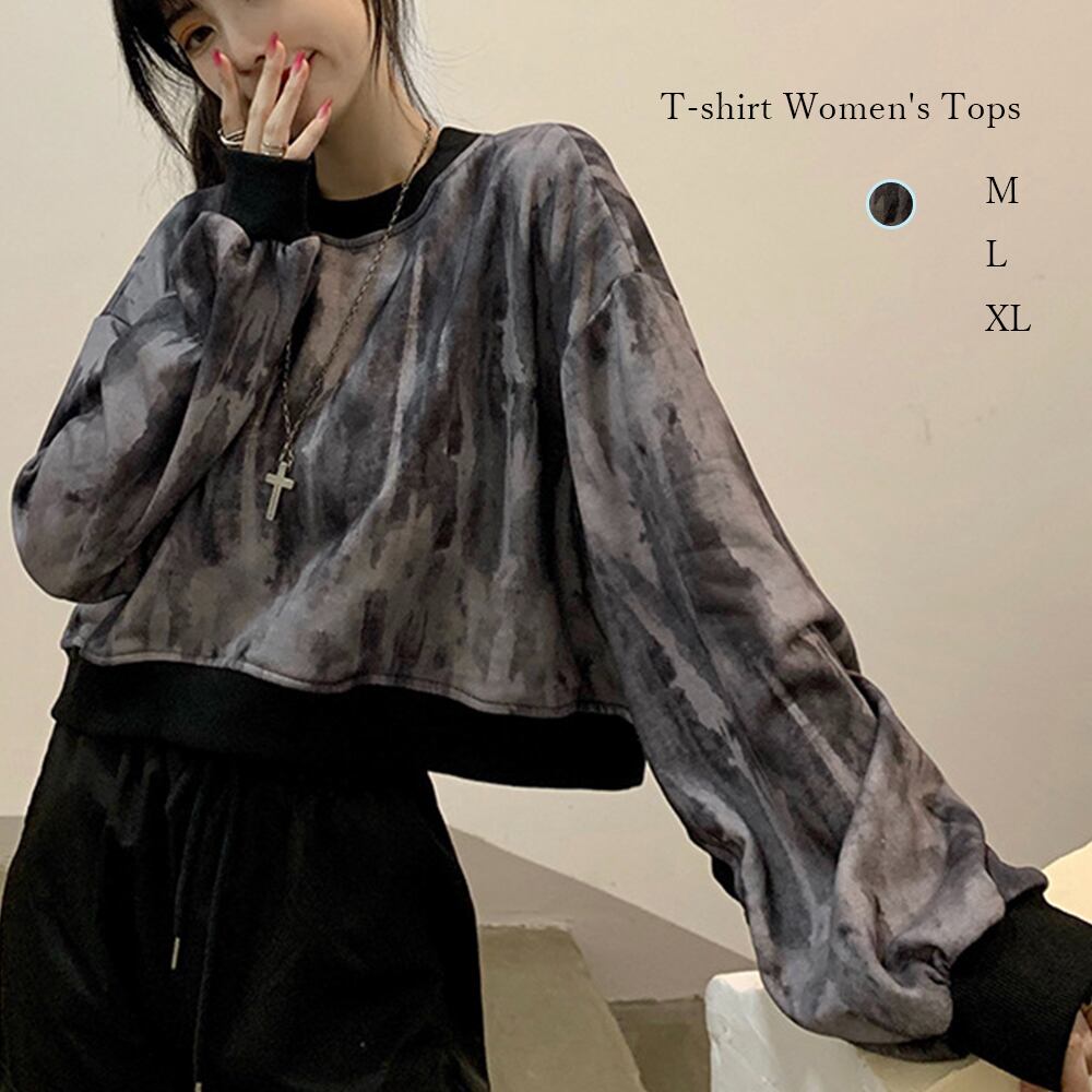 長袖 Tシャツ 絞り染め レディース