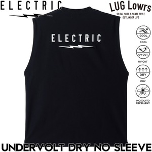 ELECTRIC エレクトリック タンクトップ メンズ ノースリーブTシャツ ドライTシャツ UVカット 吸水速乾 接触冷感 防蚊加工 UNDERVOLT DRY NO SLEEVE BLACK E26ST38 26SP 日本代理店正規品
