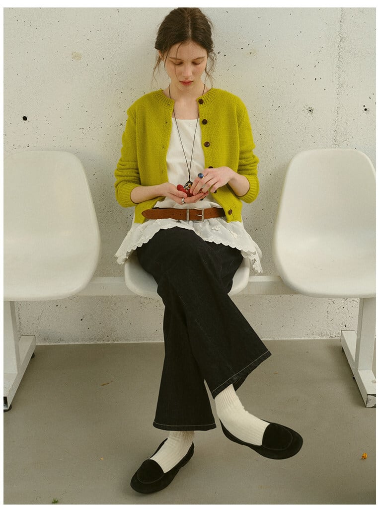 Round Neck Knit Cardigan