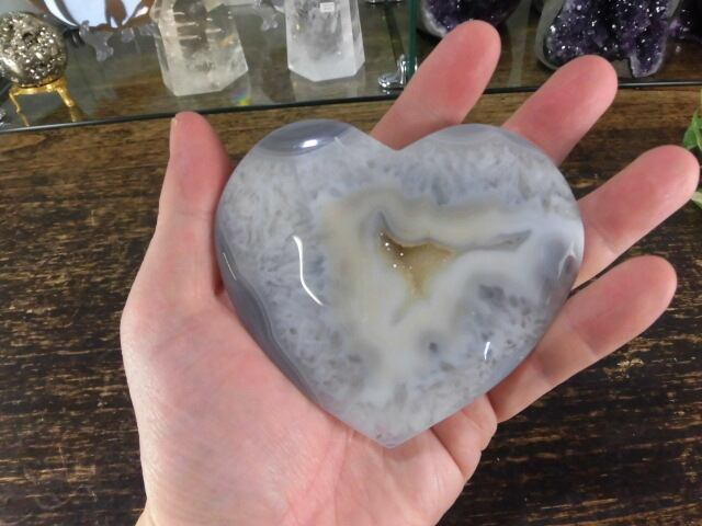 【瑪瑙カービング】　ハート瑪瑙　no.8