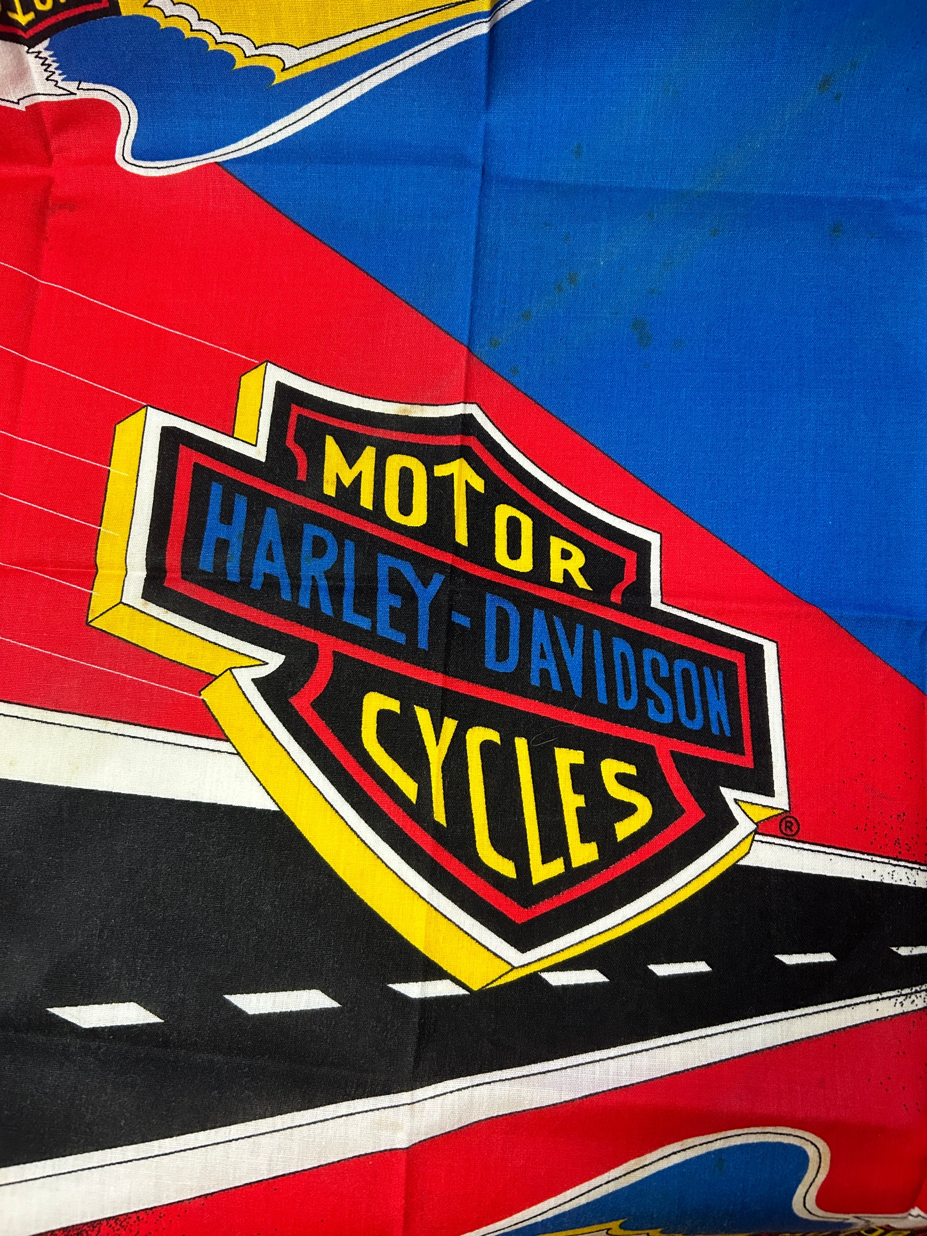 70's RN15187 HAV-A-HANK社 Harley-Davidson イーグル柄バンダナ Made