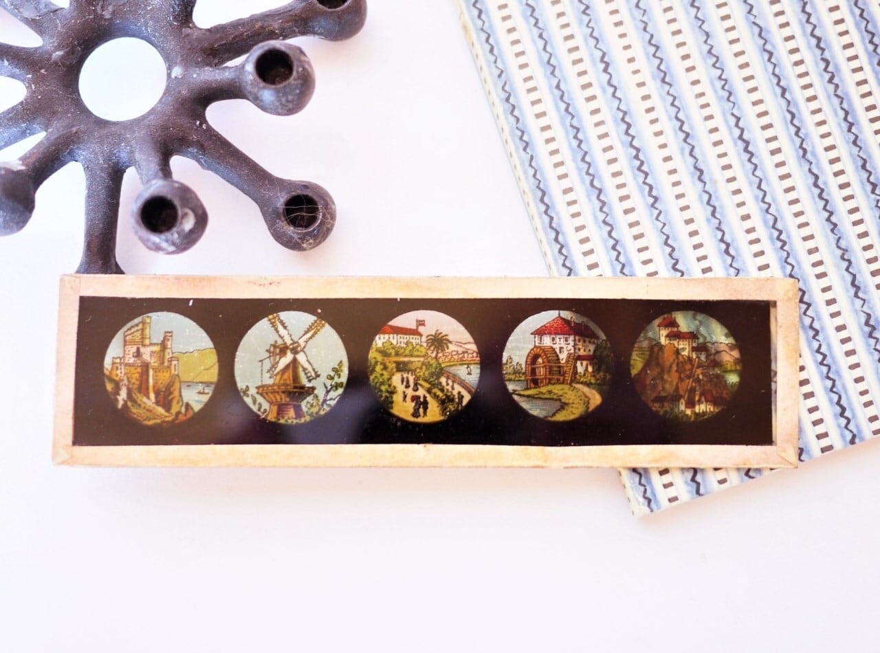 幻灯機マジックランタンのガラス絵 Landscape