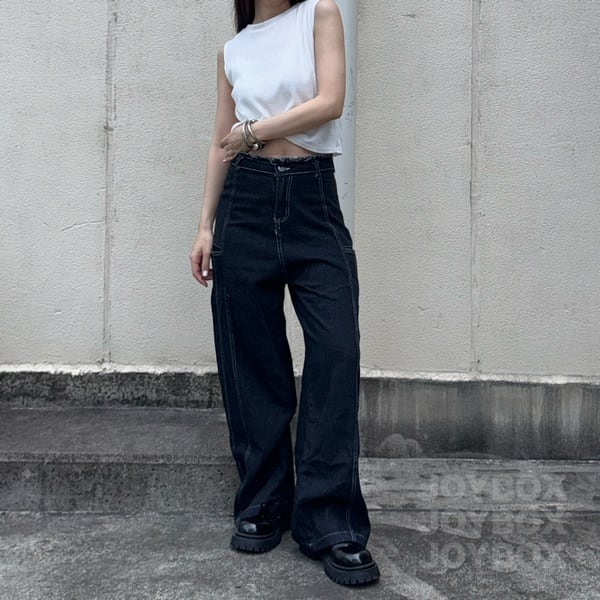 ウォッシュ加工デニムハーフパンツ 韓国ストリート Y2K ルーズ