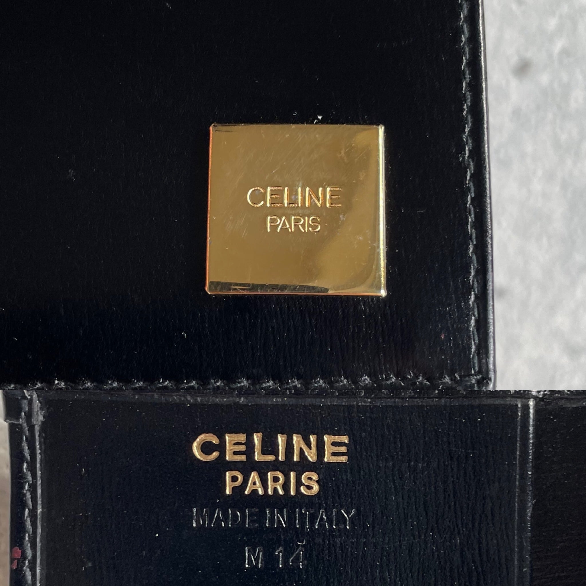 CELINE スクエアプレート 二つ折り財布 celine セリーヌ レザー CELINE スクエアプレート 二つ折り財布 celine セリーヌ レザー