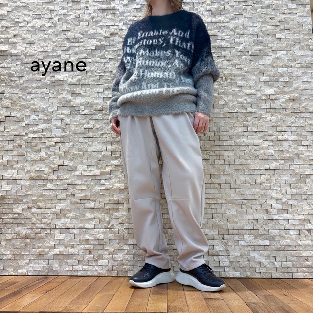【ayane】鹿の子ボンディングテーパードパンツ（896118）