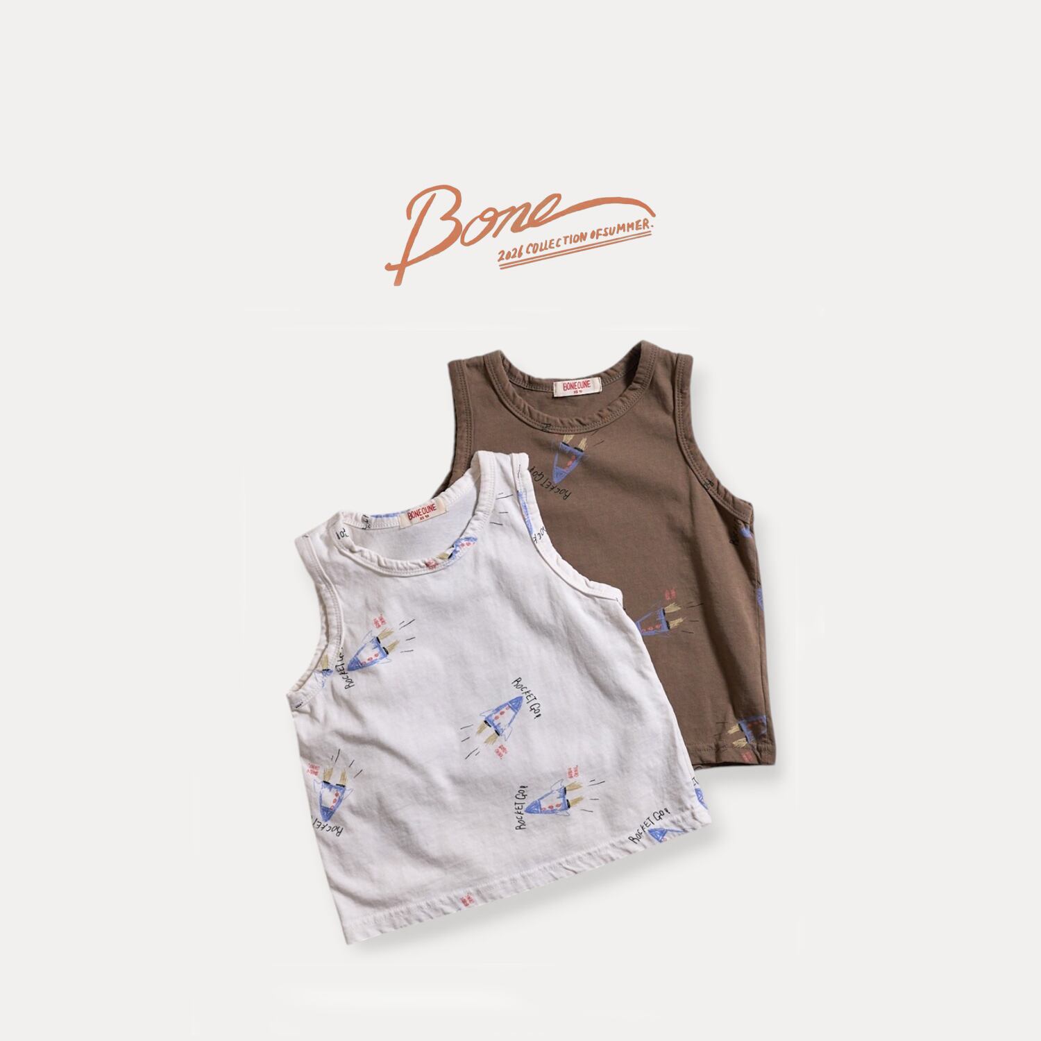 rocket front sleeveless shirt【BONEOUNE】※7月中旬〜下旬発送予定
