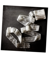 フランス Art nouveau 100x6c 白夜の花々とフィレレース アンティーク