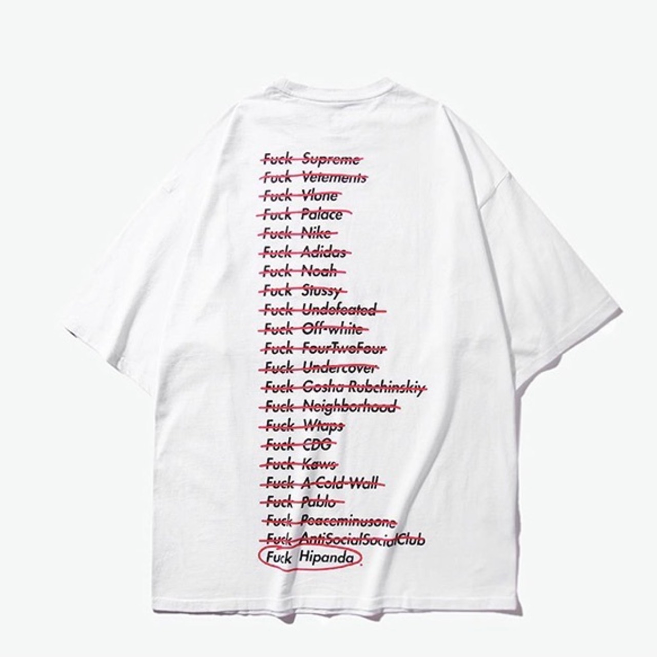 【HIPANDA ハイパンダ】レディース Tシャツ WOMEN'S F*CK PRINT BIG SIZE SHORT SLEEVED T-SHIRT / WHITE・BLACK