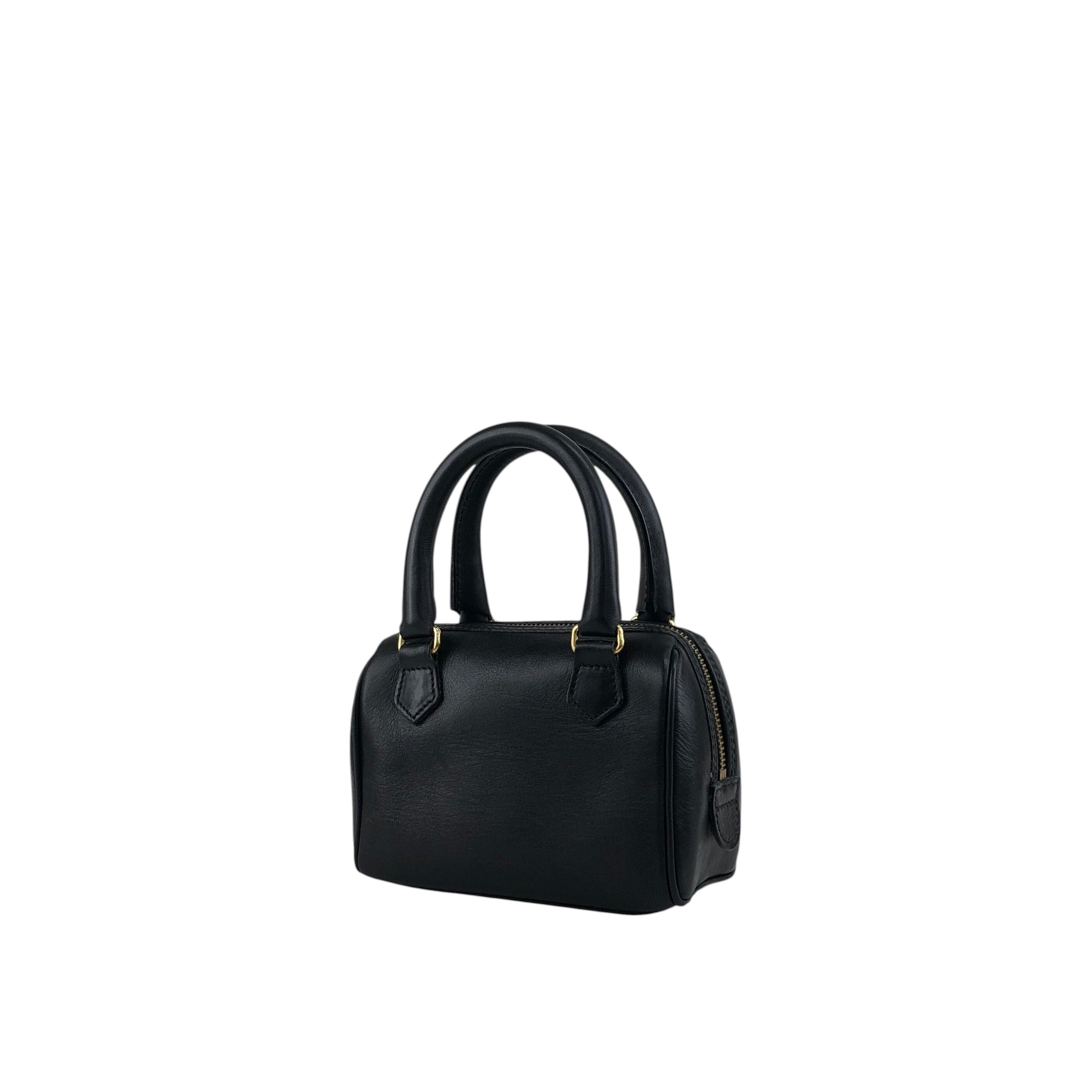 CELINE セリーヌ ショルダーバッグ ブラック レザー ミニボストン 2WAY