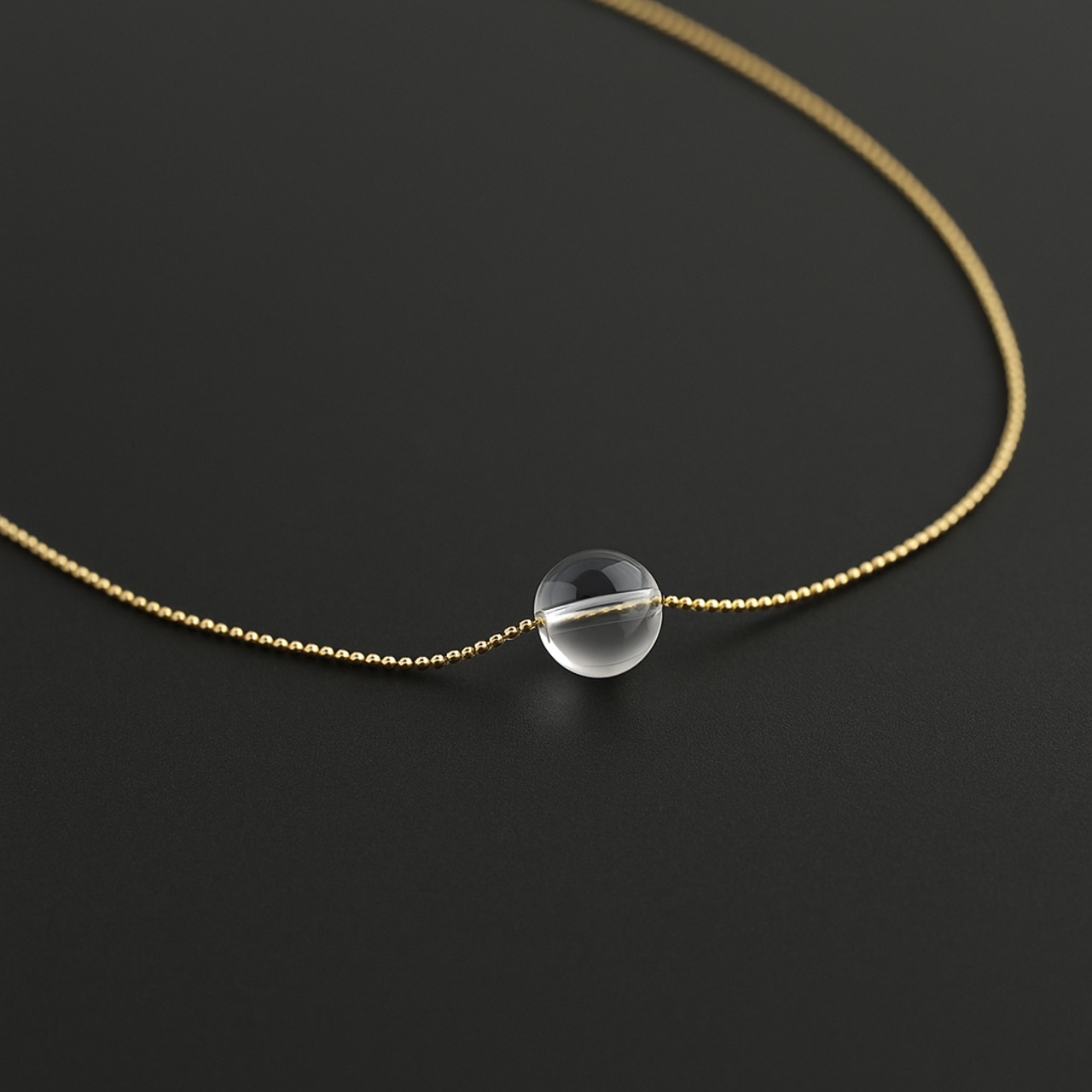 268N　アクリルボールネックレス