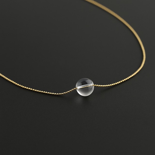 268N　アクリルボールネックレス