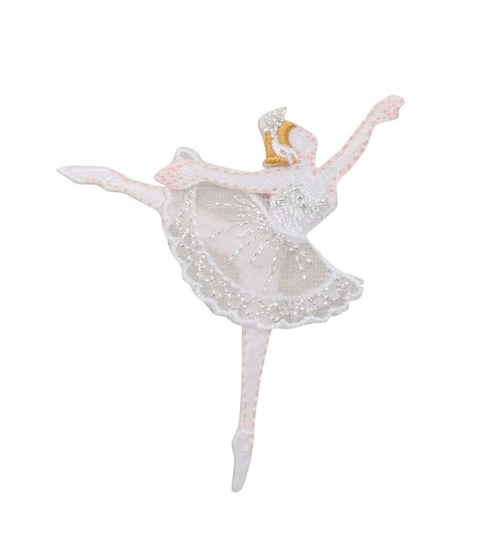 アイロンワッペン：バレリーナ Ballerina - ホワイトドレス White Dress