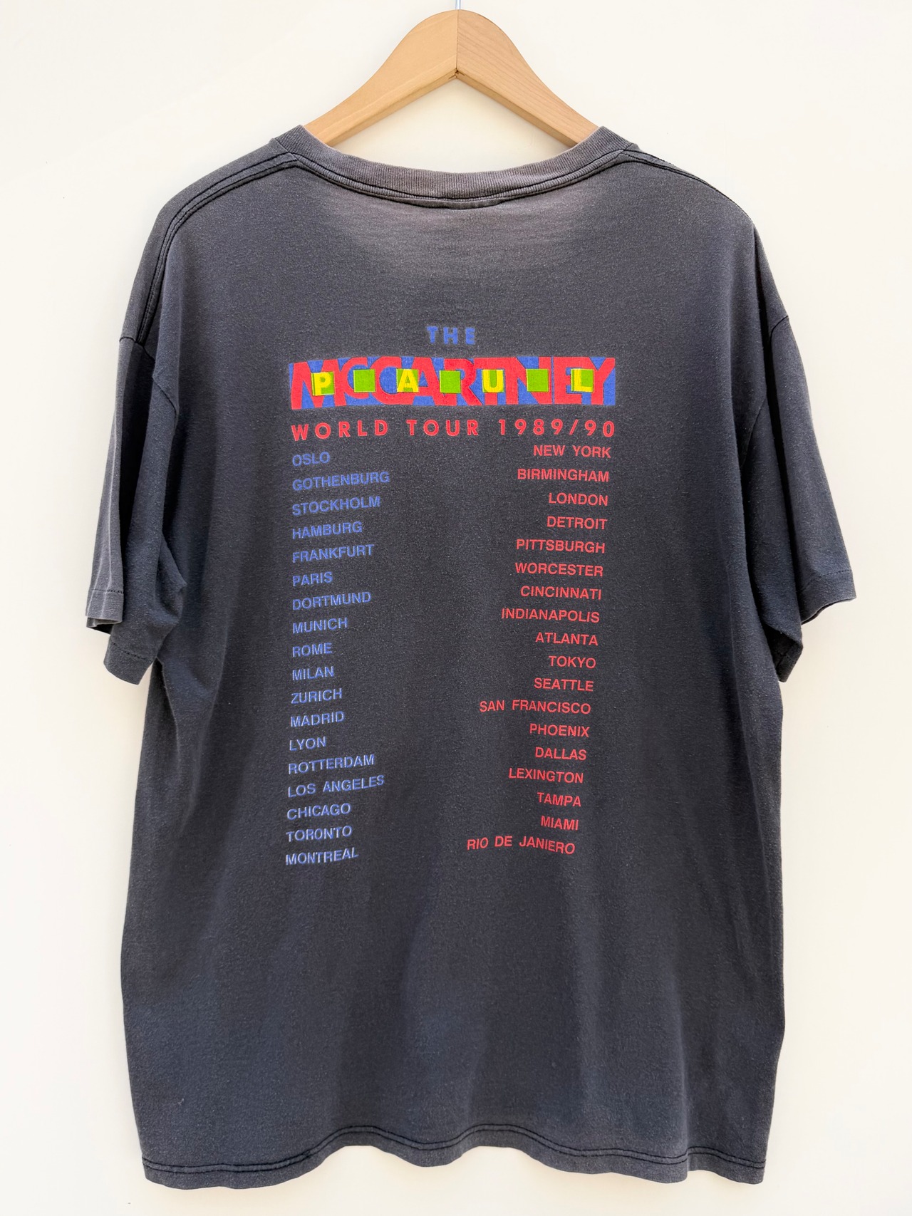 90s "PAUL McCARTNEY" WORLD TOUR Tee MADE IN USA Size XL