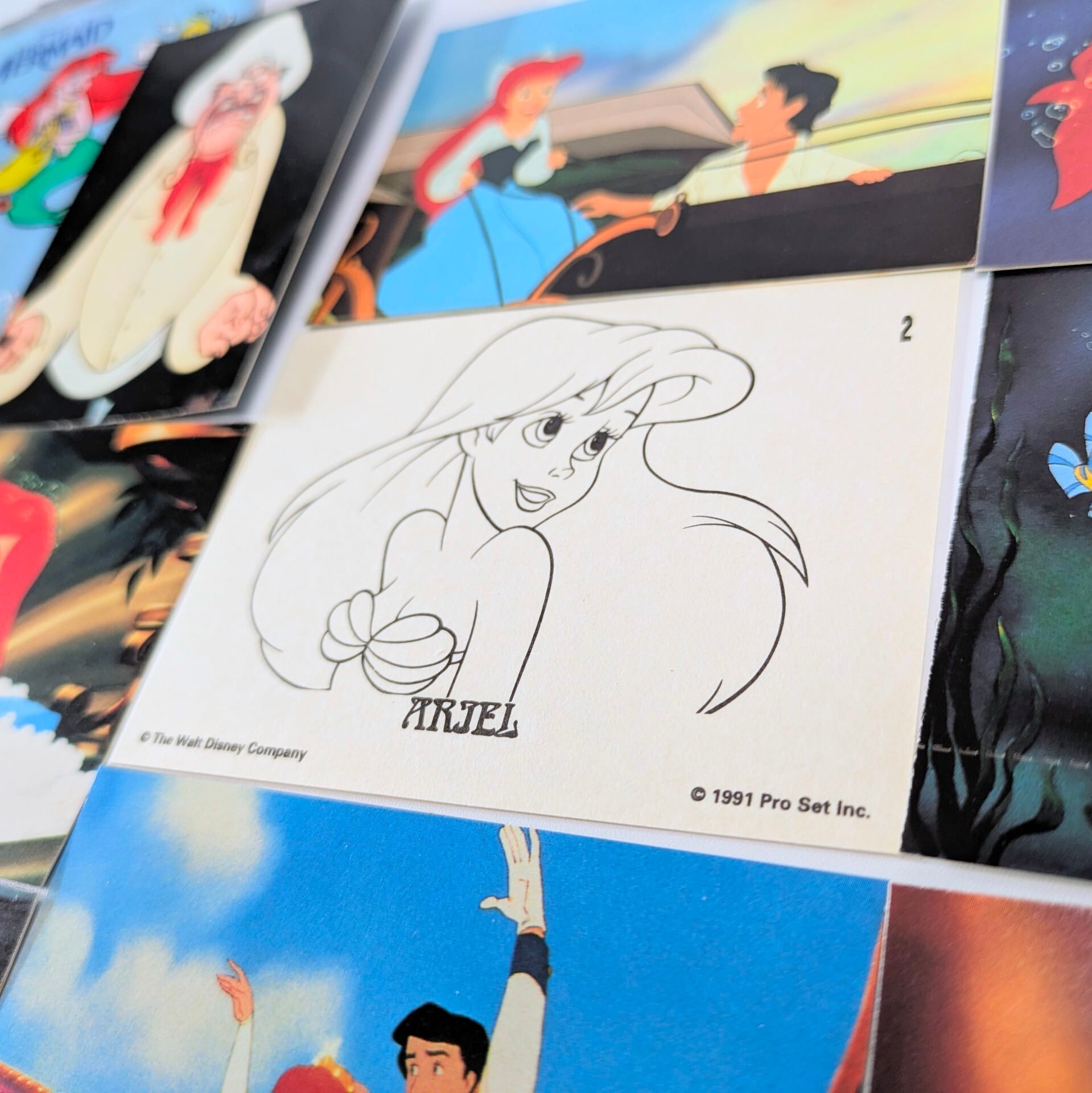 ☆送料無料！☆1991年製 PROSET【 THE LITTLE MERMAID Collectible Story Cards（ リトルマーメイド コレクタブル ストーリー カード ） DISNEY / ディズニー 】VINTAGE トレーディングカード 単品 （1個=8CARDS+2Activity Cards）〚アメリカン雑貨 アメトイ〛