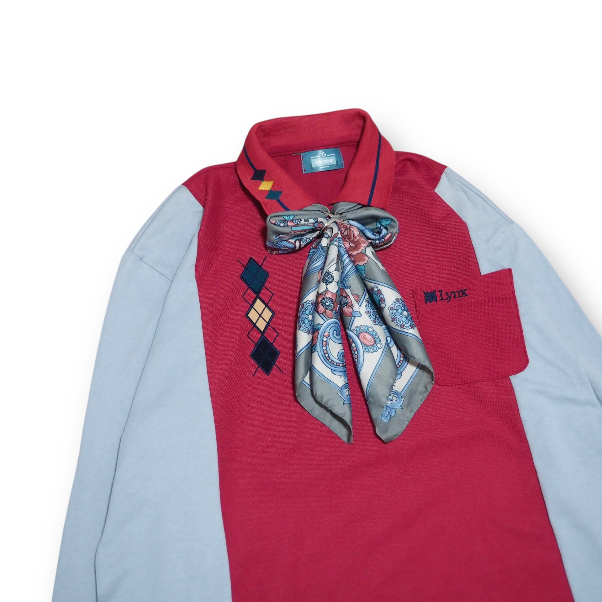 【REMAKE】ドッキングポロシャツ+スカーフ