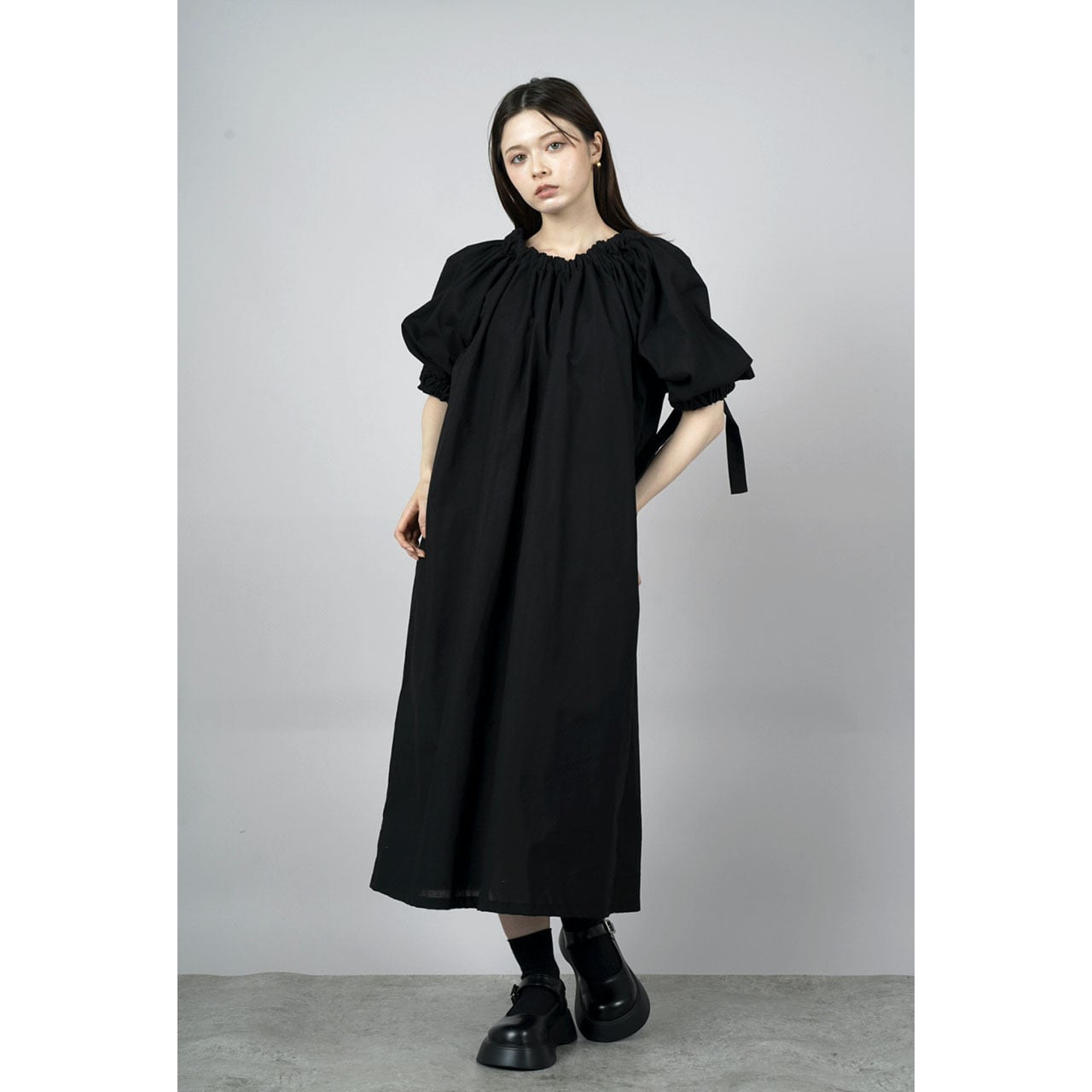 Gathered Shirring Long Onepiece | HEENIE HEENIE 公式オンラインストア