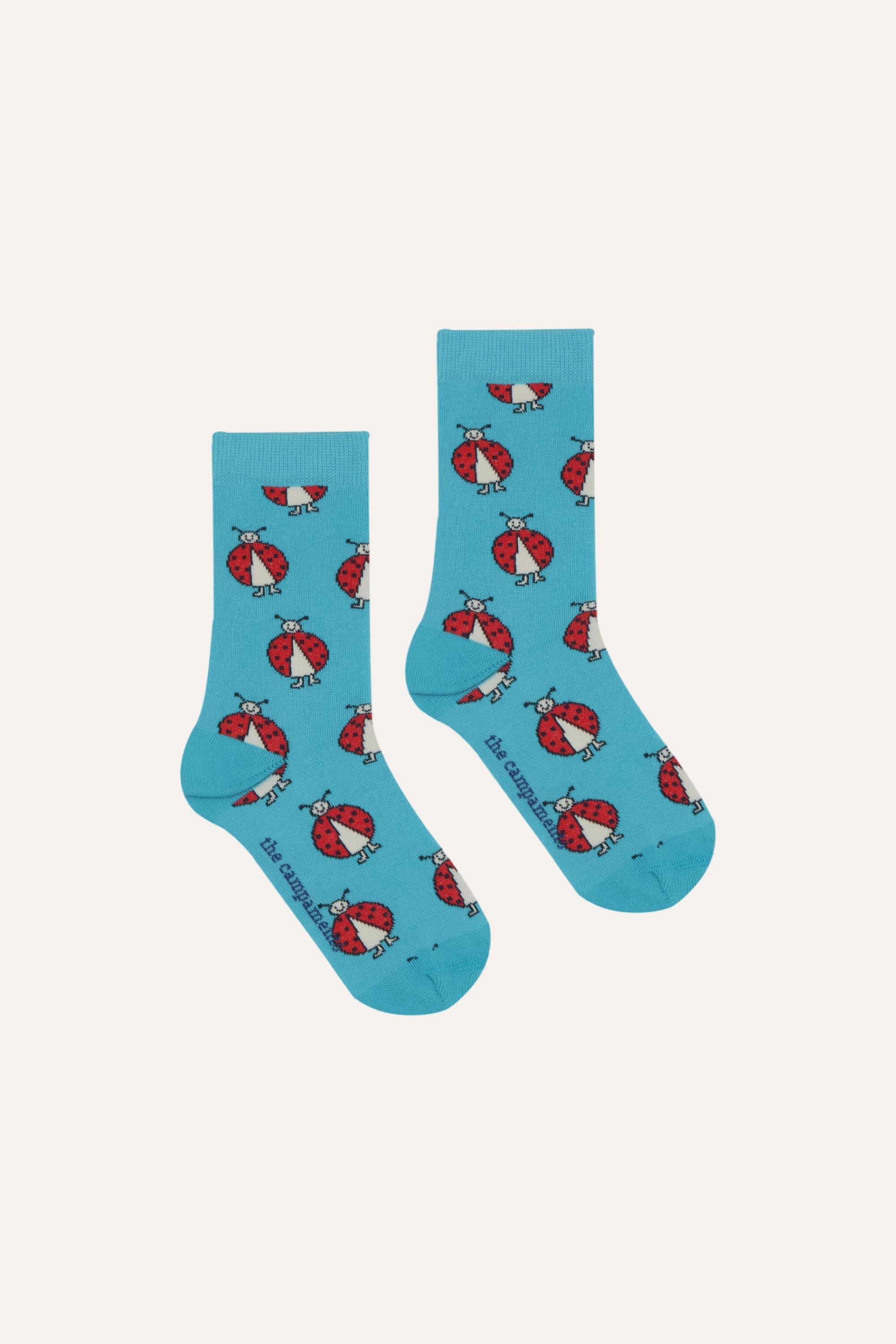 【26SS】The Campamento(カンパメント)Ladybug Allover Socks(3-4y/5-6y/7-8y)ソックス 靴下 てんとう虫 ブルー