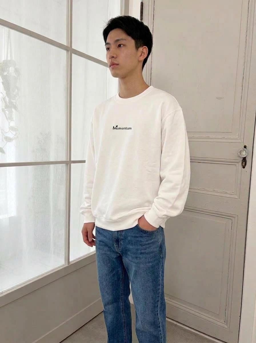 受注生産・株の買い時オフィシャル「Momentum スウェット・ホワイト