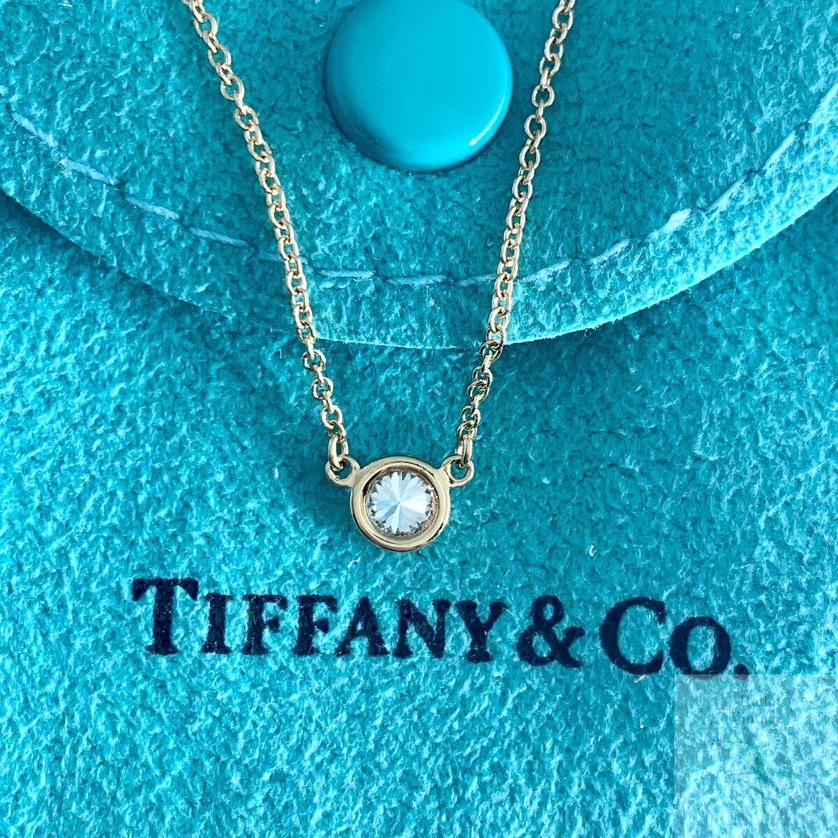 Tiffany バイザヤード　YG 鑑定書付 ティファニー 鑑定書付 0.2ct 3EX バイザヤード ネックレス ZC6e