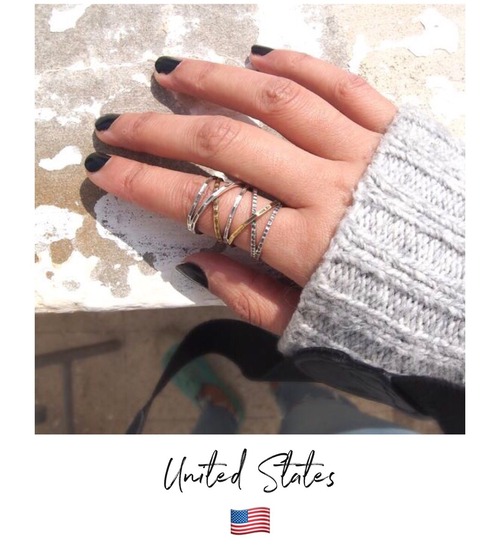 【Made in アメリカ】Two-tone criss cross ring
