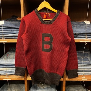 ①1930s O'SHEA LETTERED SWEATER 2TONE "B"