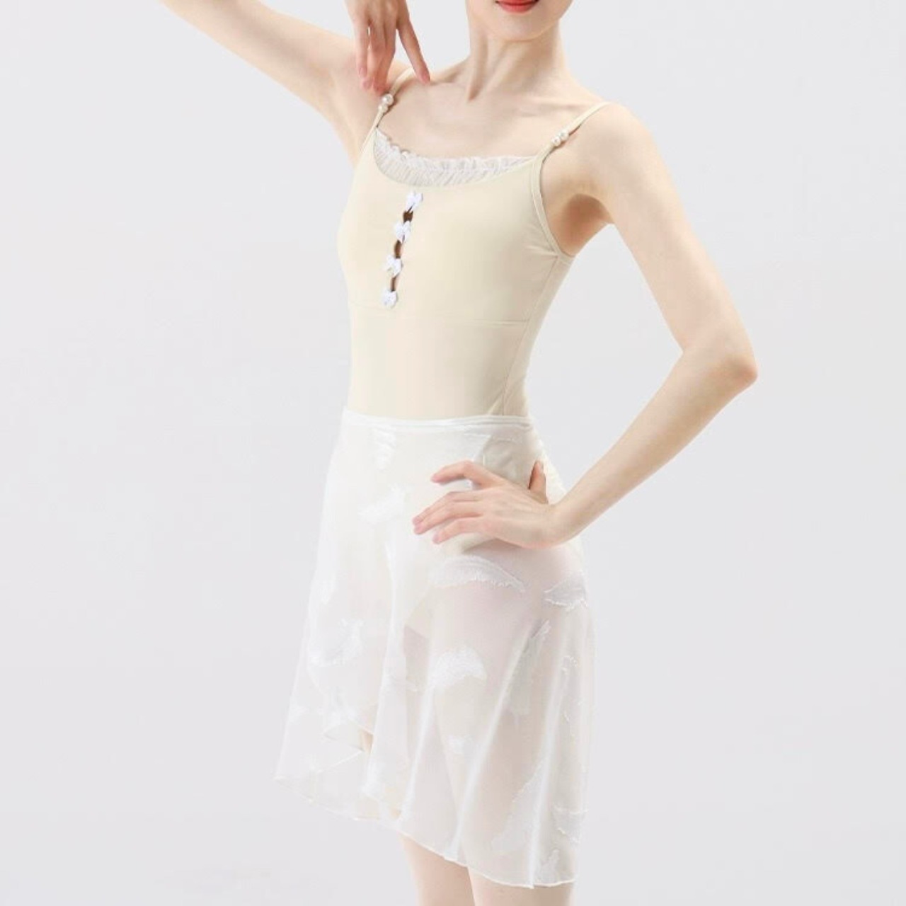 ギャザーデコルテ キャミソールレオタード L1209