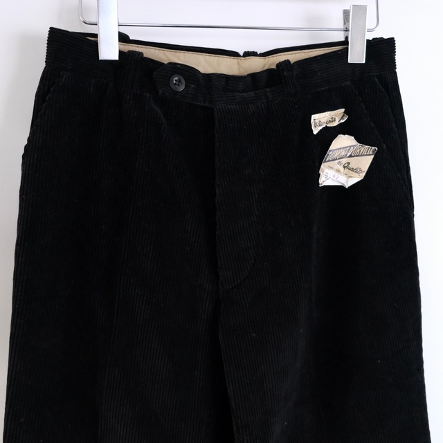 DEAD STOCK【 FRENCH WORK 】Black Corduroy Trousers Pants  