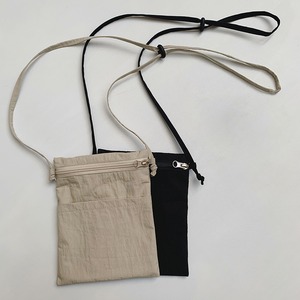 ※シンプル 無地 サコッシュ 2col W BA023