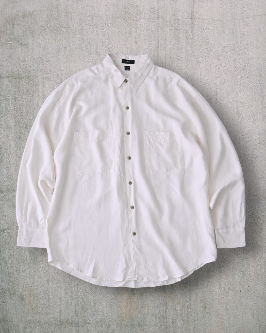 未使用/デッドストック】80s-90s phiz silk off white Long Sleeve