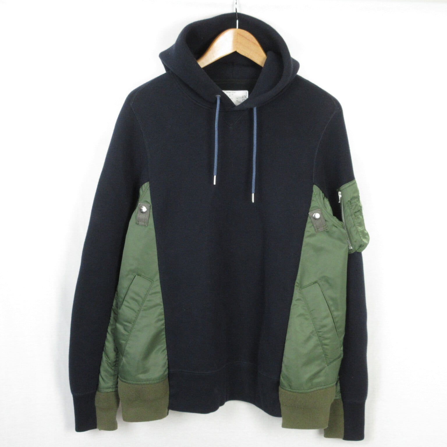 sacai Sponge Sweat × Ma-1 Pullover & Hoodie ドッキング パーカ