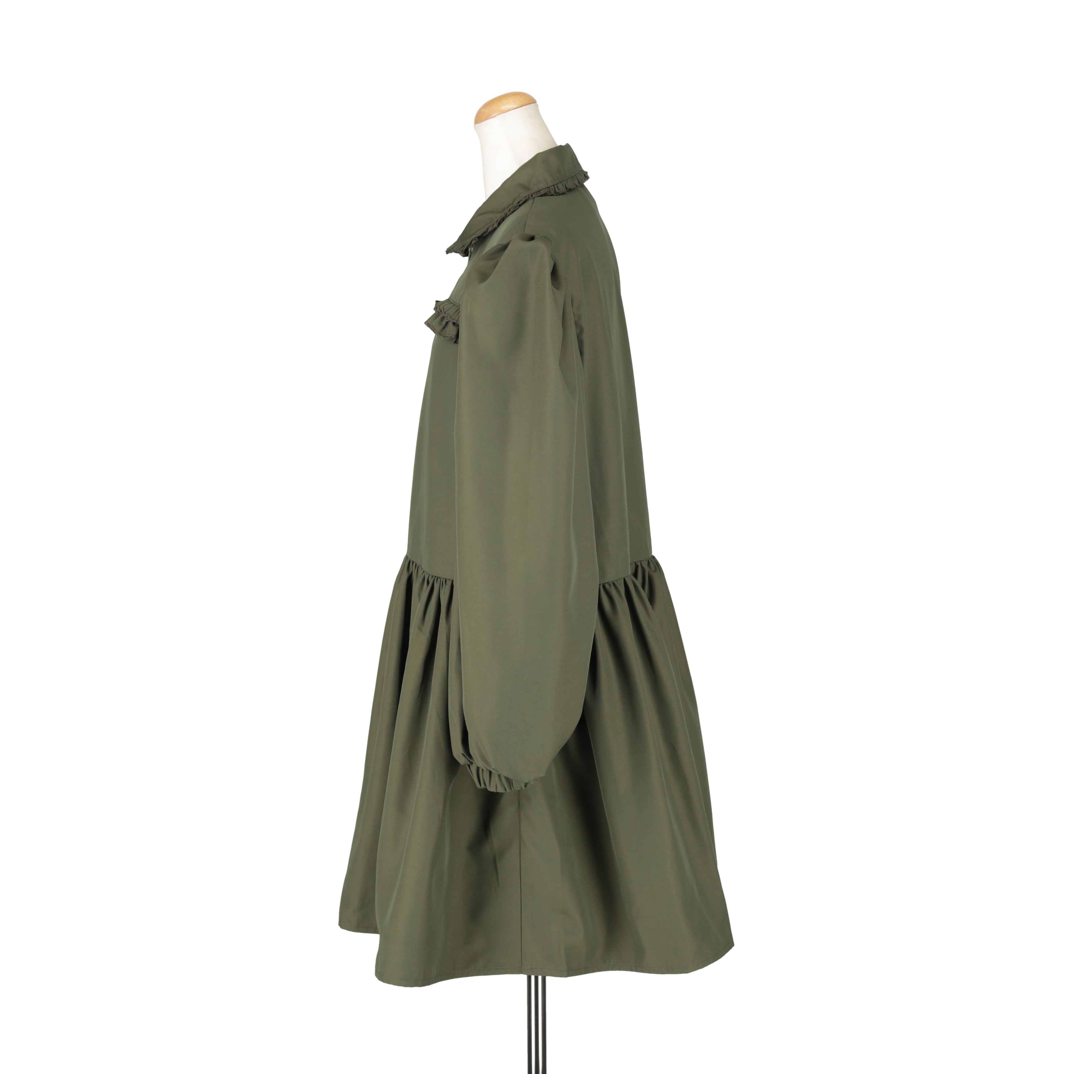 ジップフリルワンピース　KHAKI
