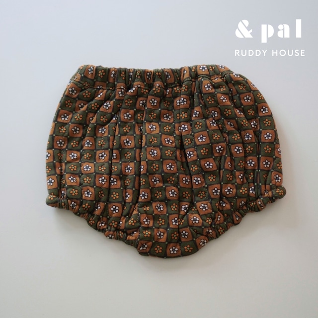 &pal / flower quilted bloomers / khaki